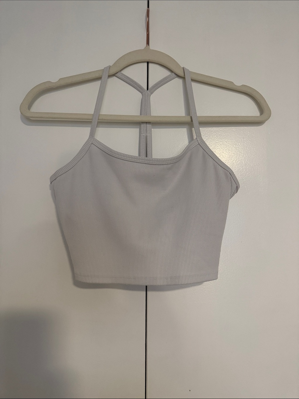 ALO Yoga White Ribbed Cropped Tank
